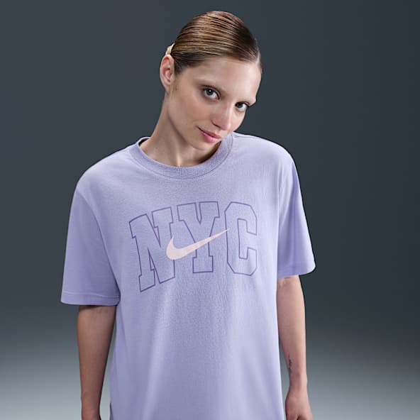 ★ Nike★ Sportswear Chill Knit T-shirt W Medium Ash Purple Nike Sportswear Chill Knit Women's Slim Cropped T-Shirt